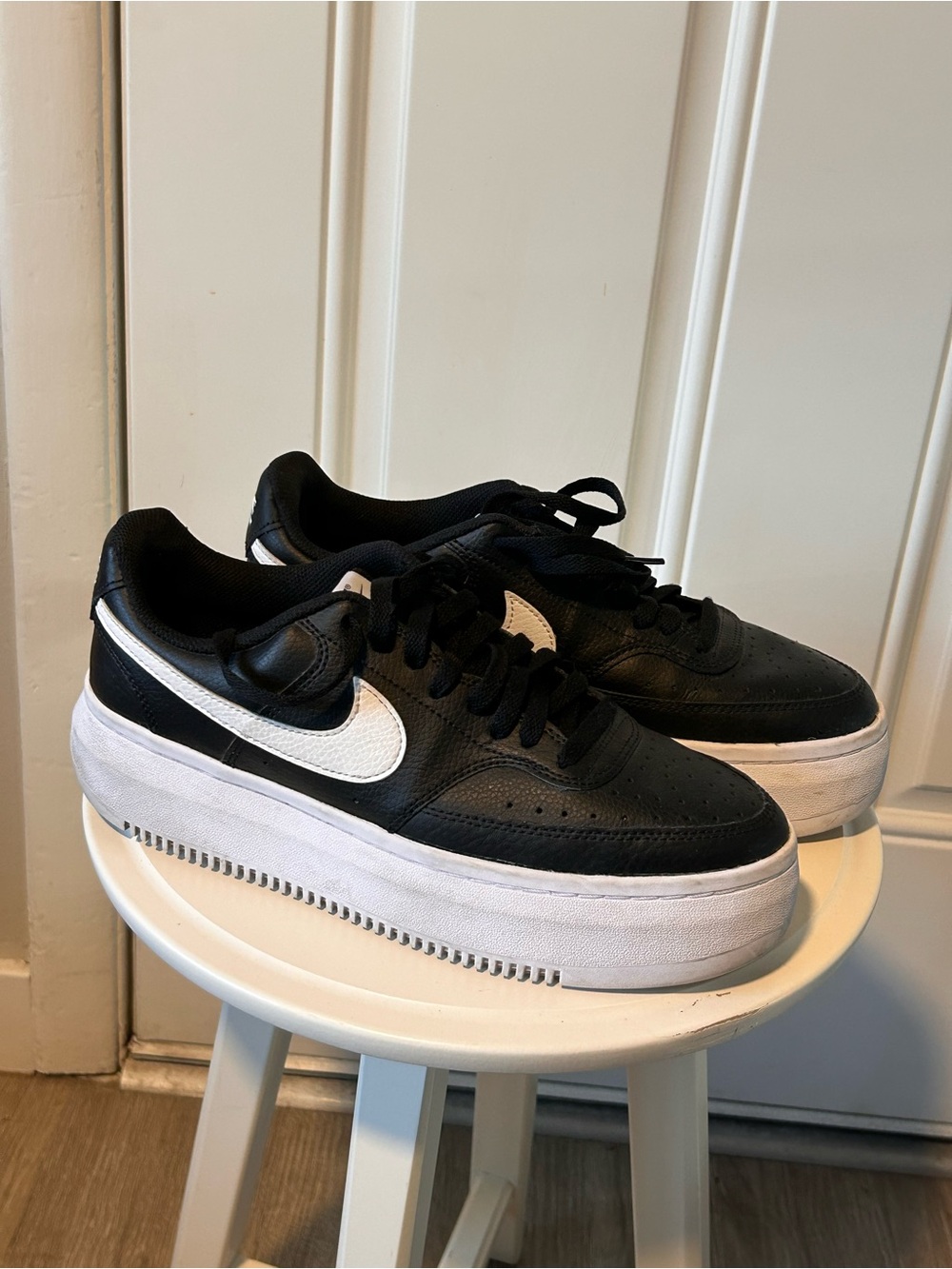 Nike Black and White Platform Sneakers - Men's